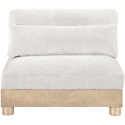 Turin Cream Chenille Fabric Upholstered Modular Armless Chair