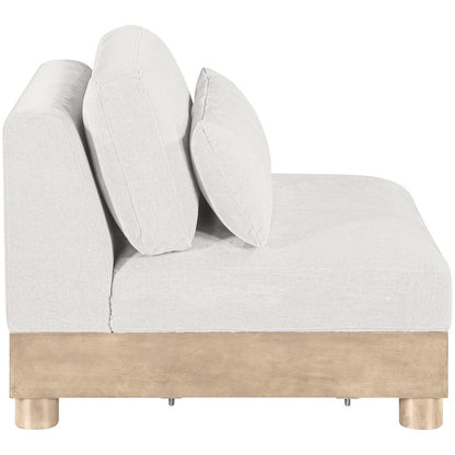 Turin Cream Chenille Fabric Upholstered Modular Armless Chair