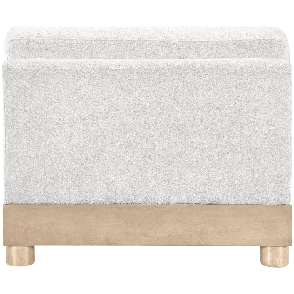 Turin Cream Chenille Fabric Upholstered Modular Armless Chair