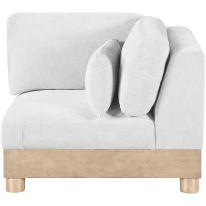 Turin Cream Chenille Fabric Upholstered Modular Corner Chair