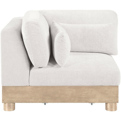 Turin Cream Chenille Fabric Upholstered Modular Corner Chair