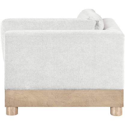Turin Cream Chenille Fabric Upholstered Modular Corner Chair