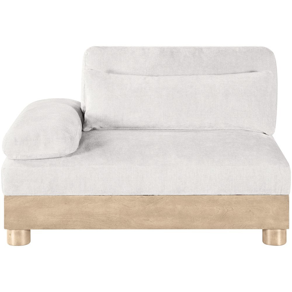 Turin Cream Chenille Fabric Upholstered Modular Left Arm Chair