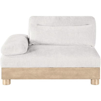 Turin Cream Chenille Fabric Upholstered Modular Left Arm Chair