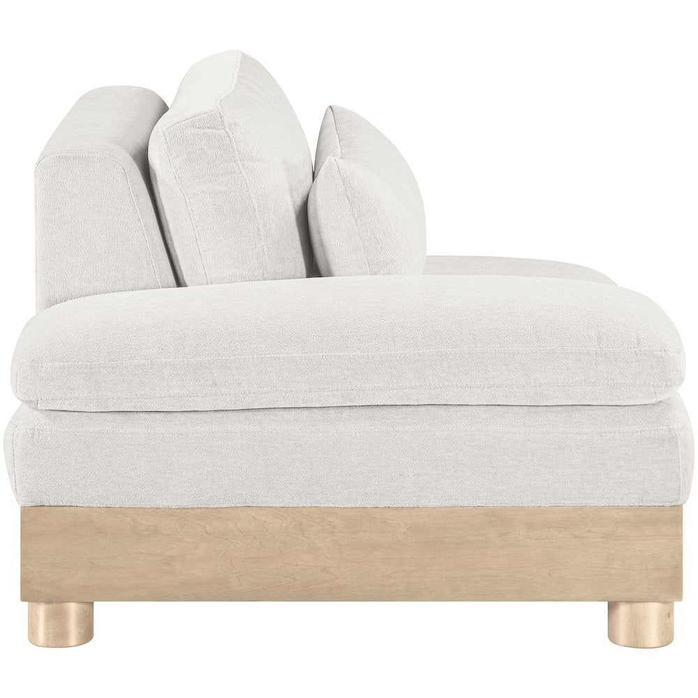 Turin Cream Chenille Fabric Upholstered Modular Left Arm Chair