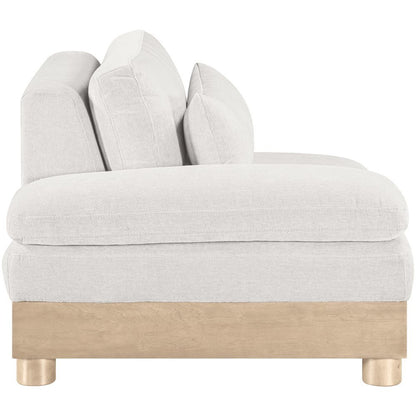 Turin Cream Chenille Fabric Upholstered Modular Left Arm Chair