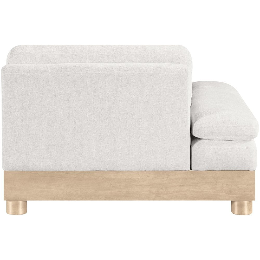 Turin Cream Chenille Fabric Upholstered Modular Left Arm Chair
