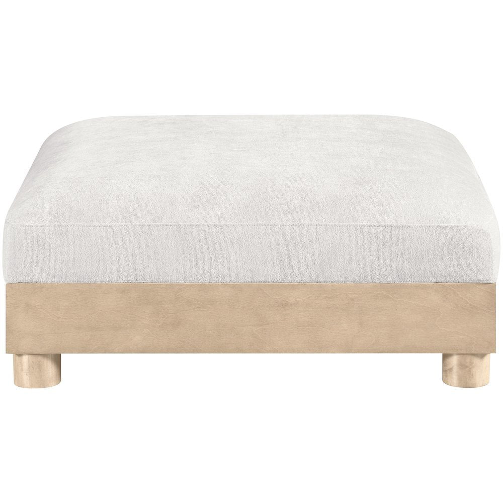 Turin Cream Chenille Fabric Upholstered Modular Ottoman