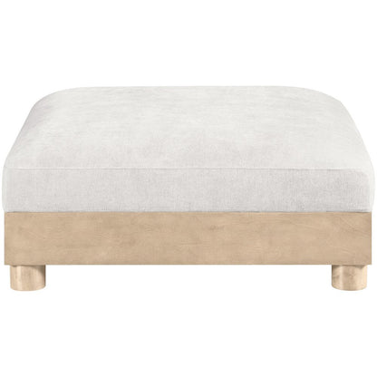 Turin Cream Chenille Fabric Upholstered Modular Ottoman