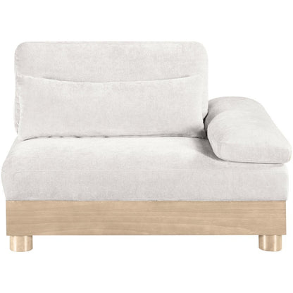Turin Cream Chenille Fabric Upholstered Modular Right Arm Chair