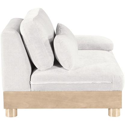 Turin Cream Chenille Fabric Upholstered Modular Right Arm Chair