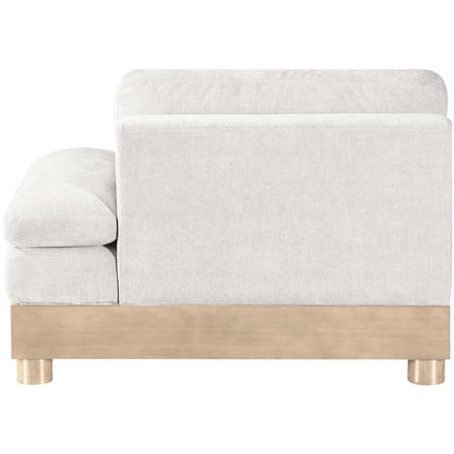 Turin Cream Chenille Fabric Upholstered Modular Right Arm Chair
