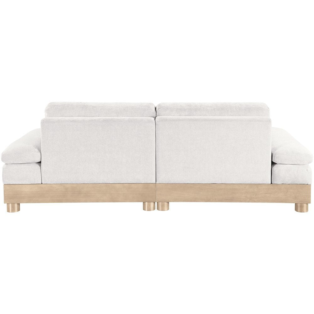 Turin 95.5" Cream Chenille Fabric Upholstered 2pc. Modular Loveseat