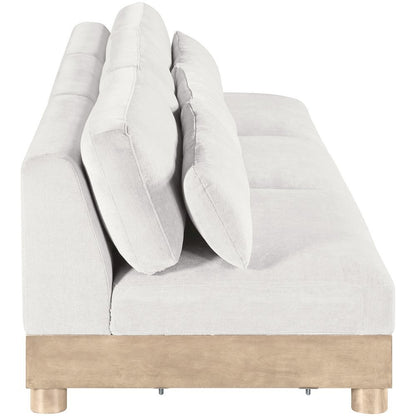Turin 120" Cream Chenille Fabric Upholstered 3pc. Modular Sofa