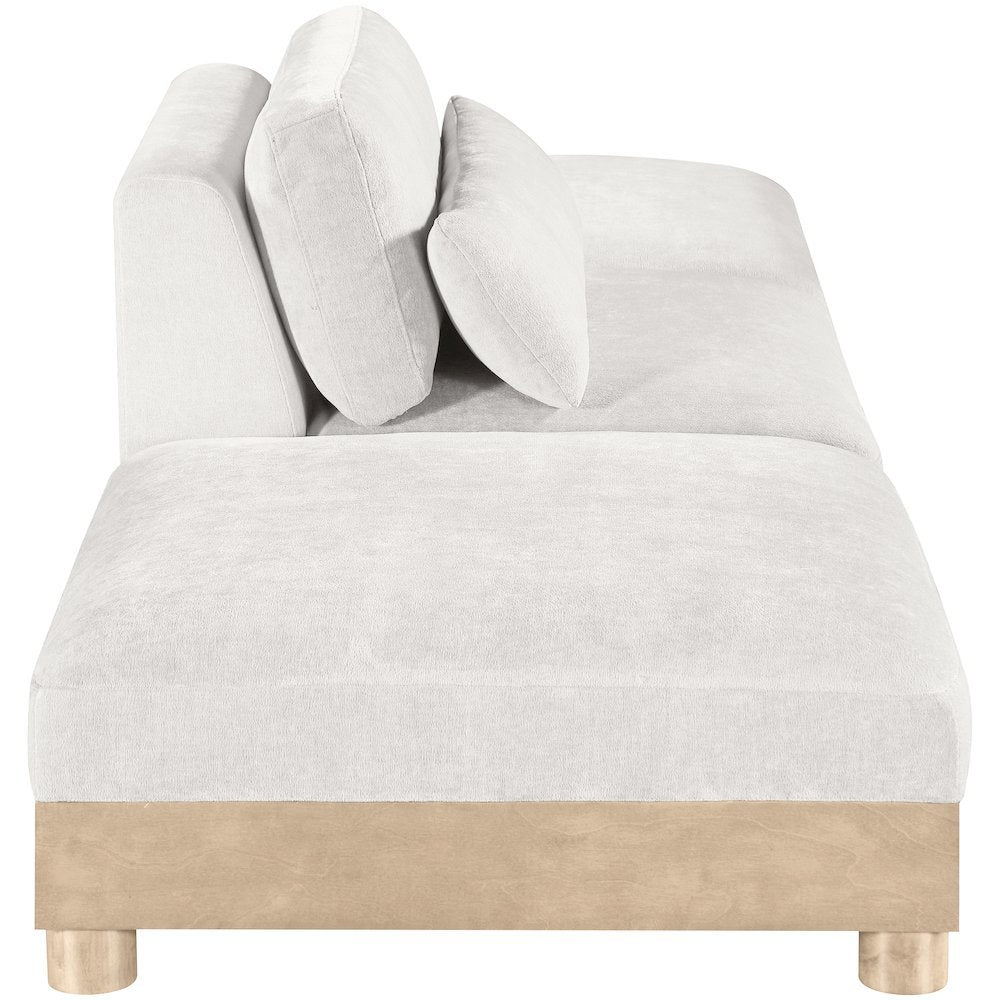 Turin 120" Cream Chenille Fabric Upholstered 3pc. Modular Sofa