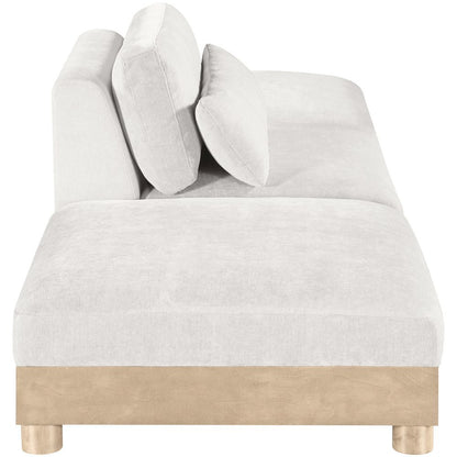 Turin 120" Cream Chenille Fabric Upholstered 3pc. Modular Sofa