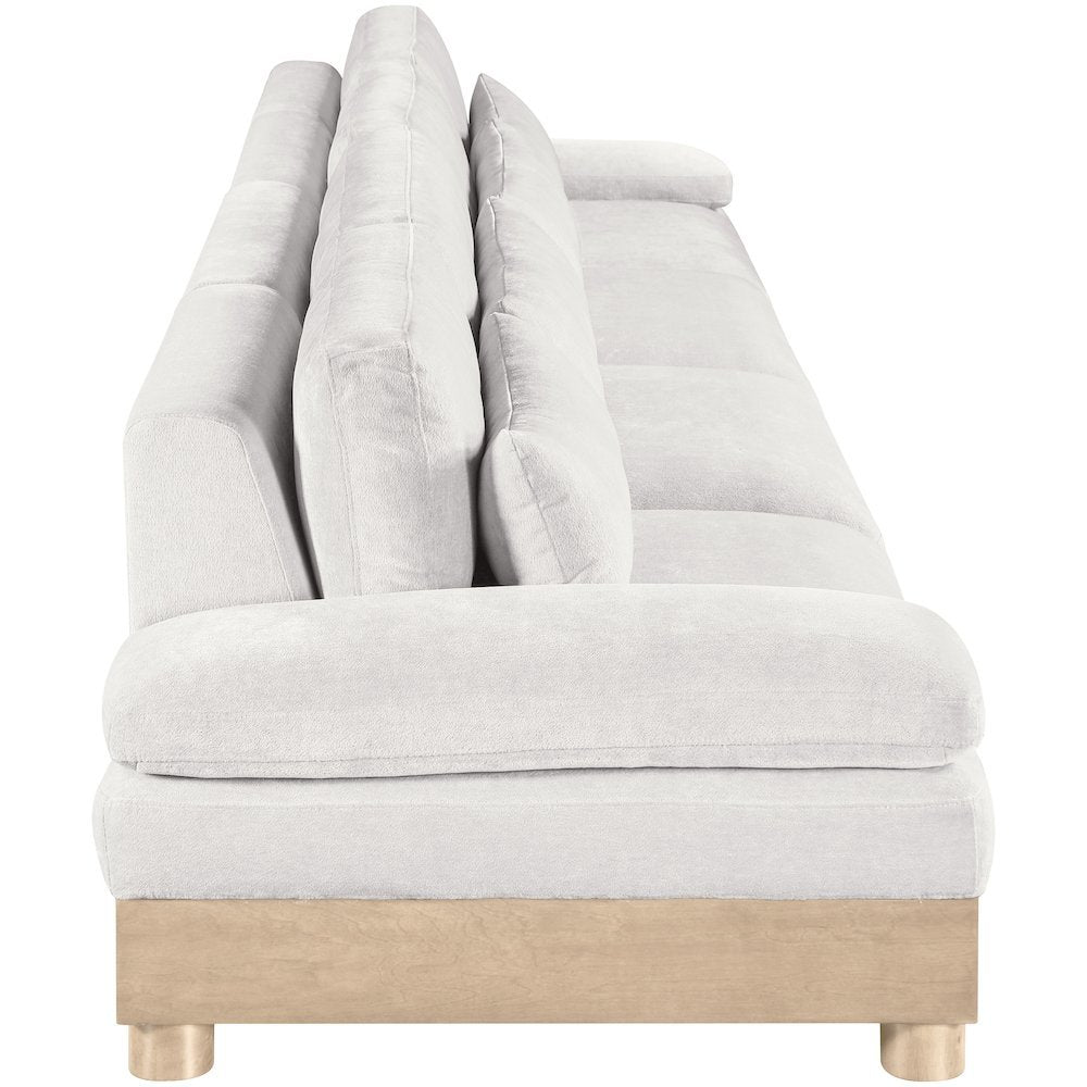 Turin 175.5" Cream Chenille Fabric Upholstered 4pc. Modular Sofa