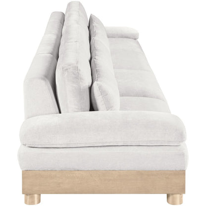 Turin 175.5" Cream Chenille Fabric Upholstered 4pc. Modular Sofa