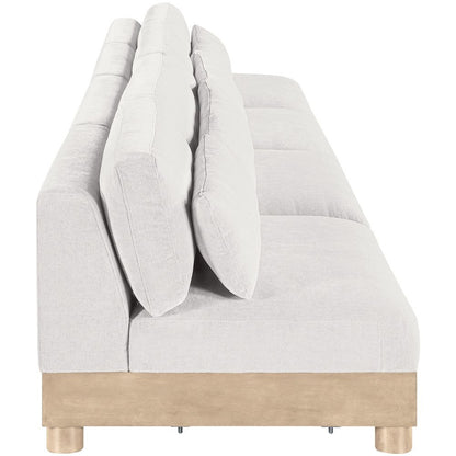 Turin 160" Cream Chenille Fabric Upholstered 4pc. Modular Sofa