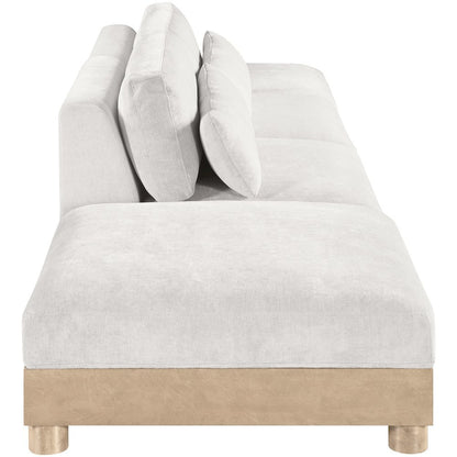 Turin 160" Cream Chenille Fabric Upholstered 4pc. Modular Sofa