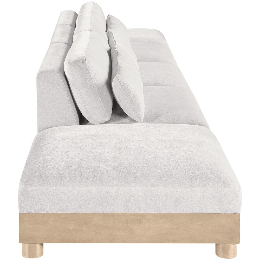 Turin 200" Cream Chenille Fabric Upholstered 5pc. Modular Sofa