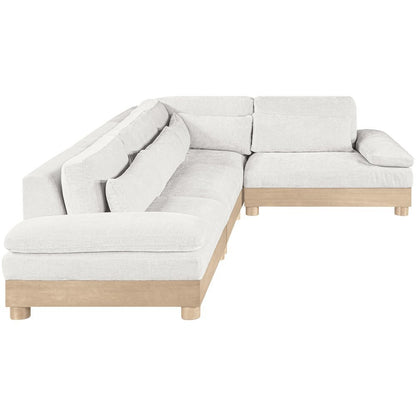 Turin 127.75" Cream Chenille Fabric Upholstered 4pc. Modular Sectional
