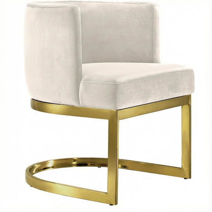 Gold Velvet Dining Chair with Contemporary Design and Padded Seat