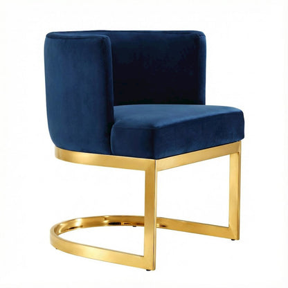 Gold Velvet Dining Chair with Arm Height 29.5 and Contemporary Design
