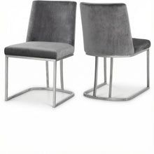Chrome Velvet Dining Chairs Set of 2 with Contemporary Design
