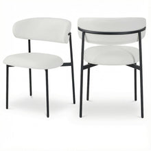 Matte Black Upholstered Dining Chairs Set of 2 with Vegan Leather Seats