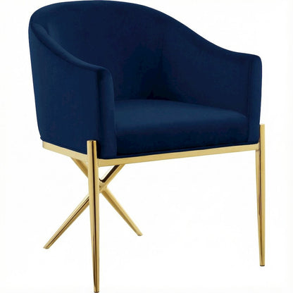 Gold Velvet Dining Chair with Contemporary Design and Comfortable Armrests