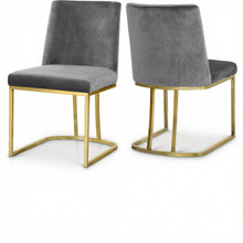 Gold Velvet Dining Chair Set of 2 with Contemporary Back Design