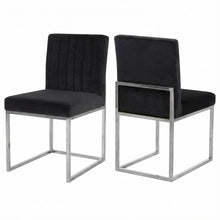 Chrome Velvet Dining Chairs Set of 2 with Contemporary Design and Durable Frame