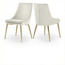 Gold Velvet 2-Piece Dining Chair Set with Contemporary Design and Cushioned Seat
