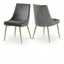 Gold Velvet 2-Piece Dining Chair Set with Cushioned Seat and Contemporary Design