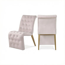 Gold Velvet Dining Chair Set of 2 with d Back and Contemporary Design