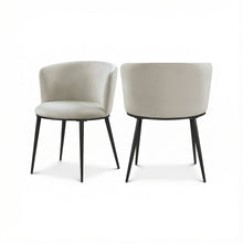 Matte Black Velvet Dining Chair Set of 2 with Cushioned Seat
