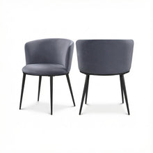Matte Black Velvet Dining Chairs Set of 2 with Contemporary Design