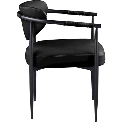 Virella Black Vegan Leather Upholstered Dining Chair, Set of 2