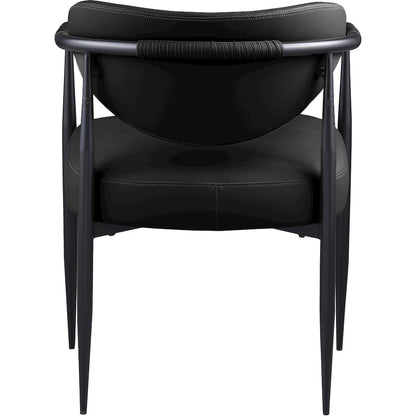 Virella Black Vegan Leather Upholstered Dining Chair, Set of 2