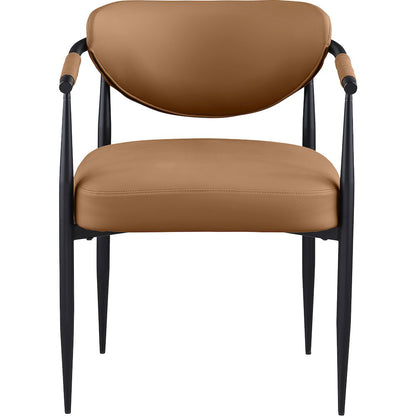 Virella Cognac Vegan Leather Upholstered Dining Chair, Set of 2