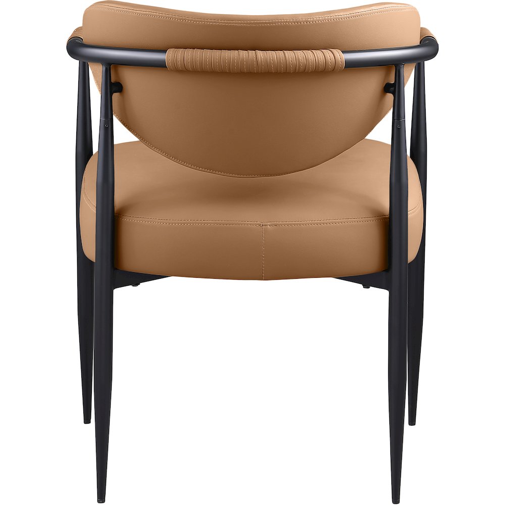 Virella Cognac Vegan Leather Upholstered Dining Chair, Set of 2