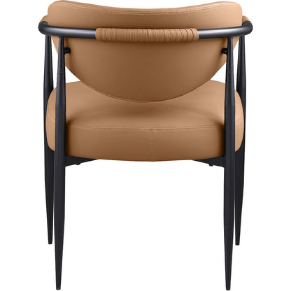 Virella Cognac Vegan Leather Upholstered Dining Chair, Set of 2