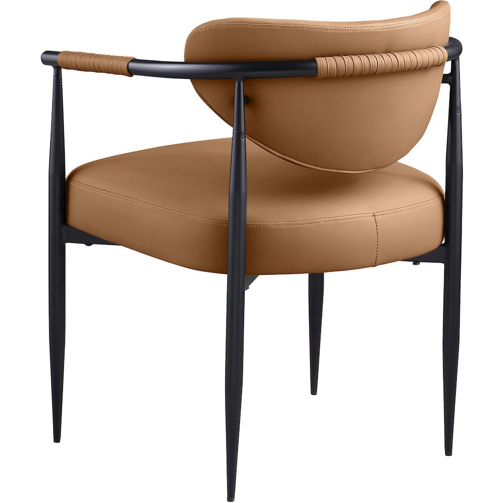 Virella Cognac Vegan Leather Upholstered Dining Chair, Set of 2