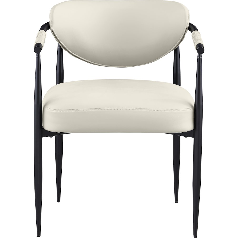 Virella Cream Vegan Leather Upholstered Dining Chair, Set of 2