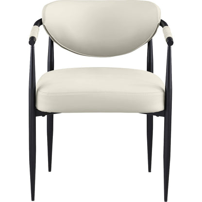 Virella Cream Vegan Leather Upholstered Dining Chair, Set of 2