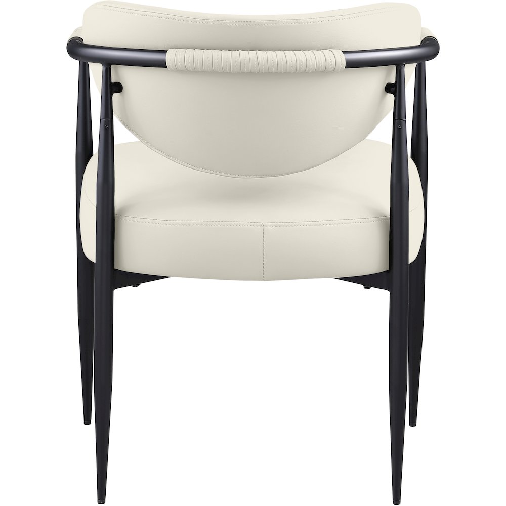 Virella Cream Vegan Leather Upholstered Dining Chair, Set of 2