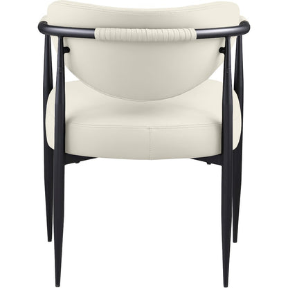 Virella Cream Vegan Leather Upholstered Dining Chair, Set of 2