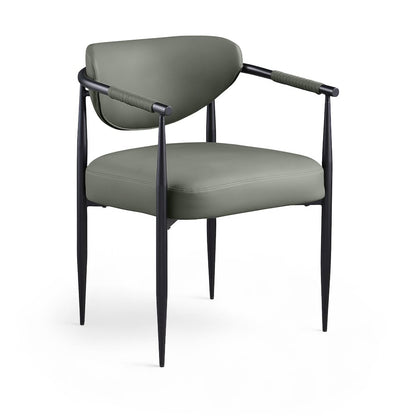 Virella Olive Vegan Leather Upholstered Dining Chair, Set of 2