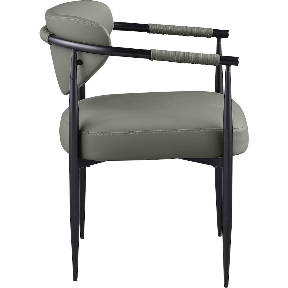 Virella Olive Vegan Leather Upholstered Dining Chair, Set of 2